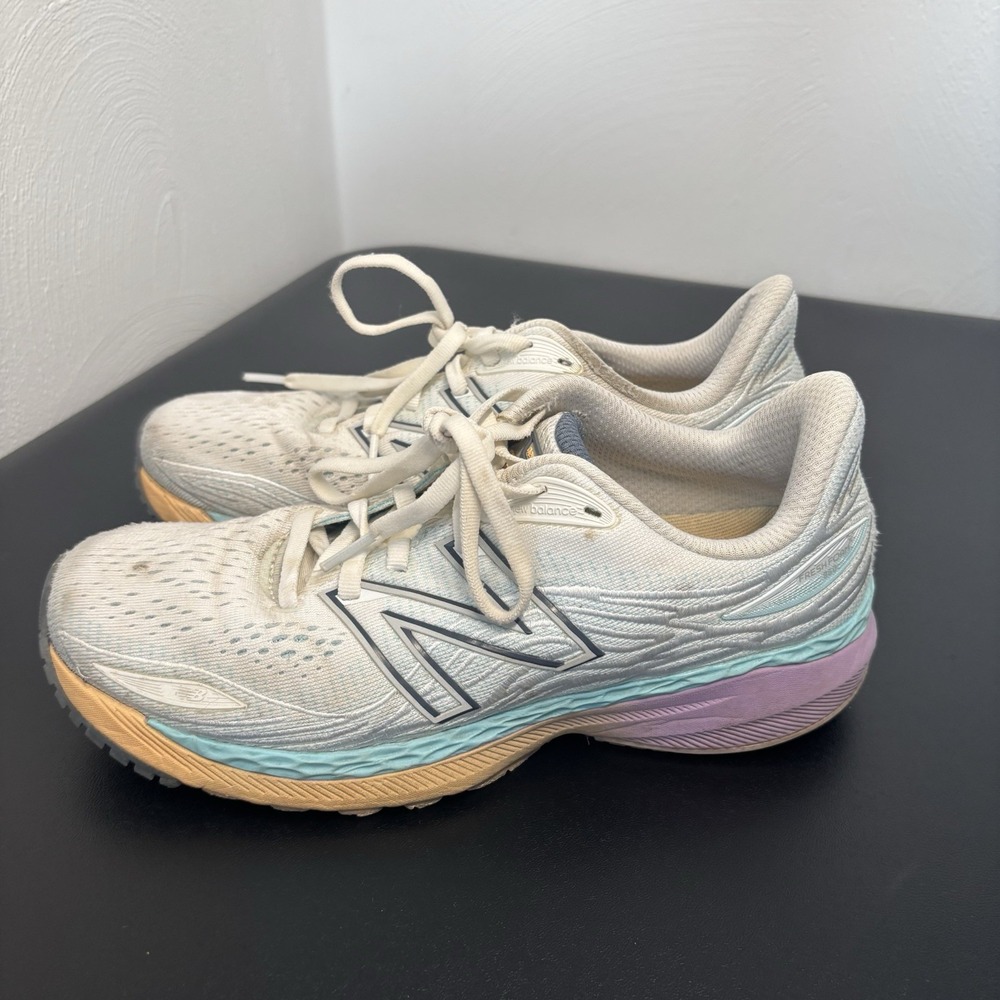 New Balance Fresh Foam Women's Running Shoes Orthotic White Blue Sz 7.5 W860W12